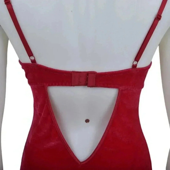 Vintage Frederick's of  Hollywood Hot Pink Corset Velour Garter Teddy Medium - Picture 7 of 9